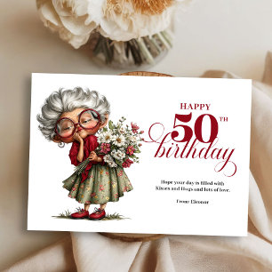 Carte drôle femme originale 50 ans humour fantaisi