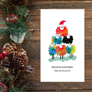 Carte Drôle & Festive Saisons de Moutons de Vacances