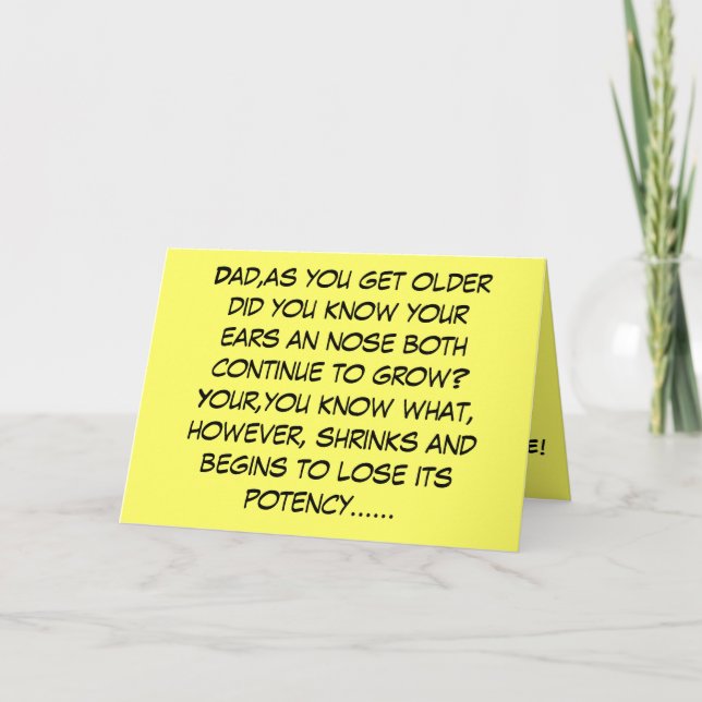 Carte Drôle Fête des pères de slogan (Devant)