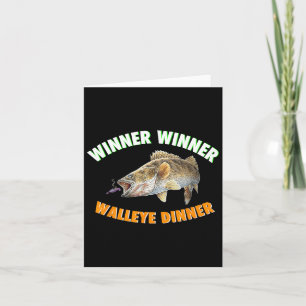 Carte Drôle gagnant pêche Walleye Diner Poisson Fr
