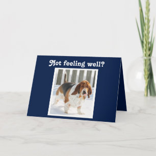 Carte Drôle Get Well Card avec mignonne Basset Hound
