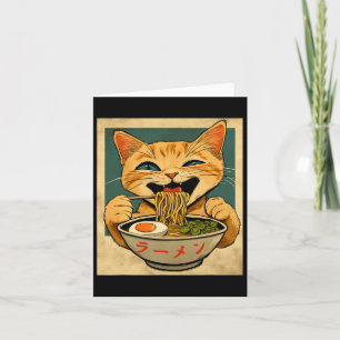 Carte Drôle Ginger Cat Ramen Japonais Kawaii Anime Cat G