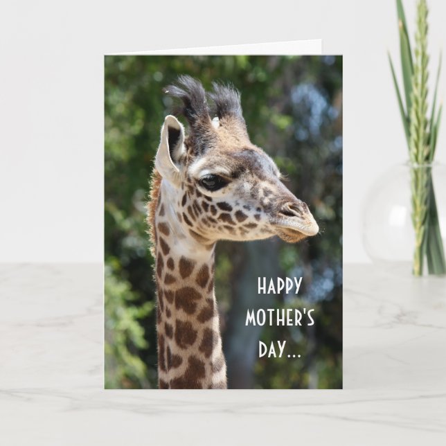Carte Drôle Giraffe Fête des Mères, du mignon ! n° 2 (Devant)