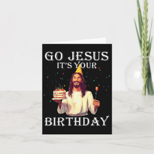 Carte Drôle Go Jesus C'est ton anniversaire Joyeux Noël