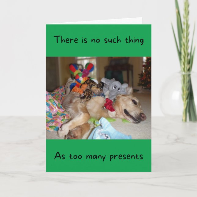 Carte Drôle Golden Retriever avec beaucoup de jouets Noë (Devant)