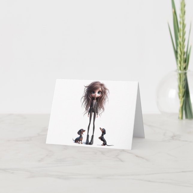 Carte Drôle gothique Wiener Dogs Card (Devant)