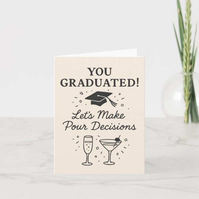 Carte Drôle Graduation Cocktail Boissons Félicitations (Devant)