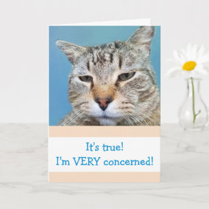 Carte Drôle grave inquiet Chat s'améliorer