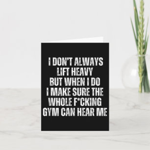 Carte Drôle Gym Top Loud Lifter Citation - Je ne Li pas