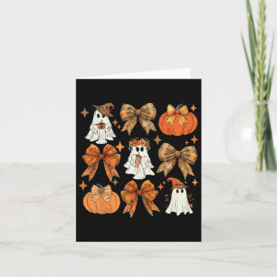 Carte Drôle Halloween Coquette Automne Bow Citrouille Cu