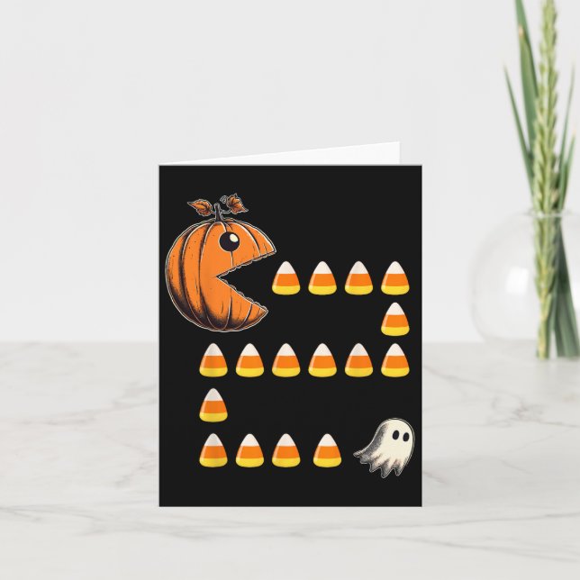 Carte Drôle Halloween Jack-o'-lantern Citrouille Manger  (Devant)