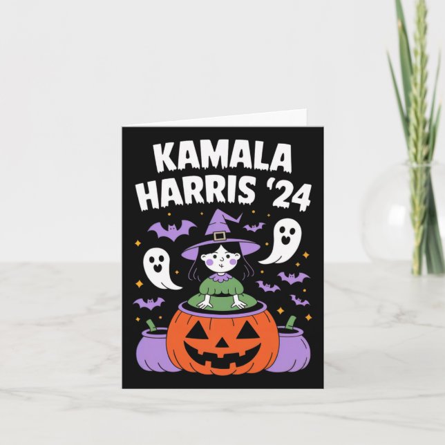 Carte Drôle Halloween Kamala Harris Citrouille 2024 (Devant)