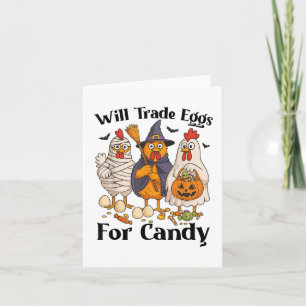 Carte Drôle Halloween Poulet Eglise Pour Candy Trick