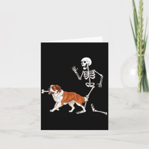 Carte Drôle Halloween Saint Bernard et squelette