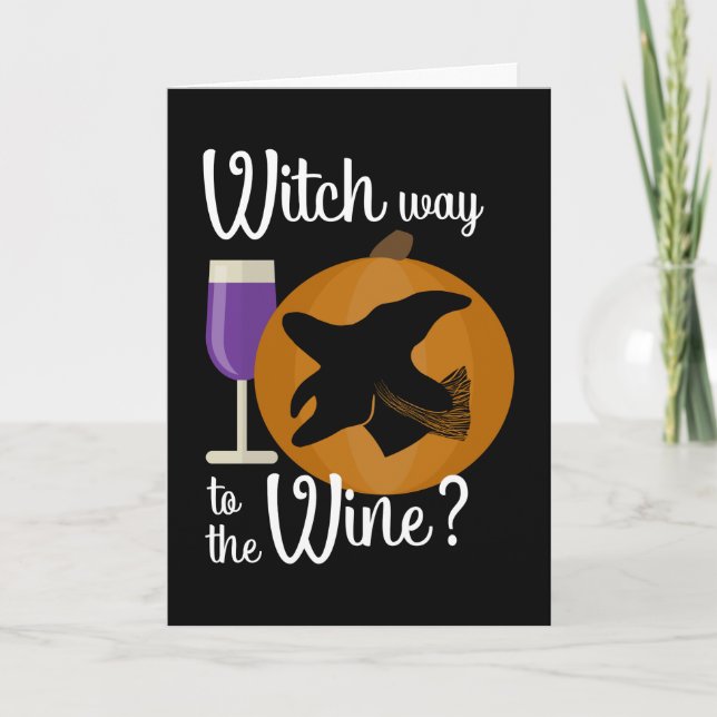 Carte Drôle Halloween sorcière chemin vers le Citrouille (Devant)