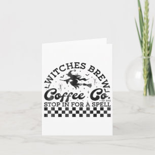 Carte Drôle Halloween sorcières Brew Coffee Co Stop Pour