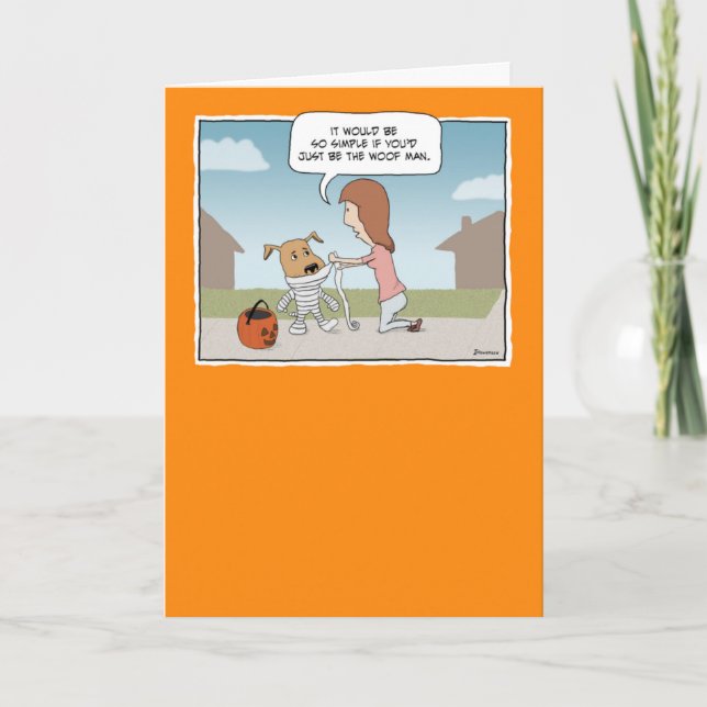 Carte Drôle Halloween Woof Man (Devant)