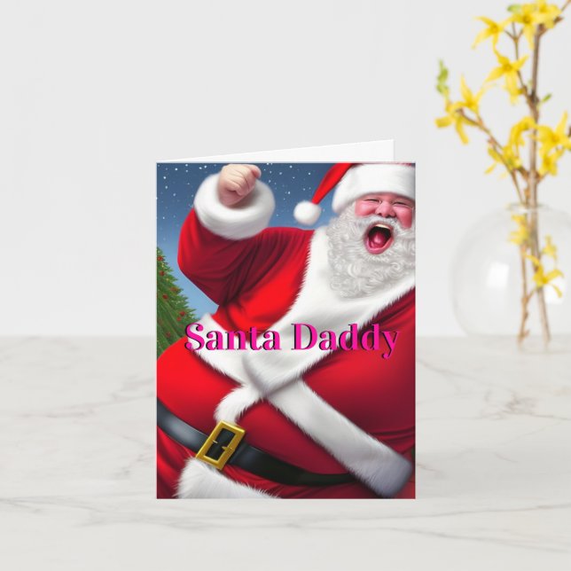 Carte Drôle Happy Père Noël Daddy Humour (Fleur jaune)