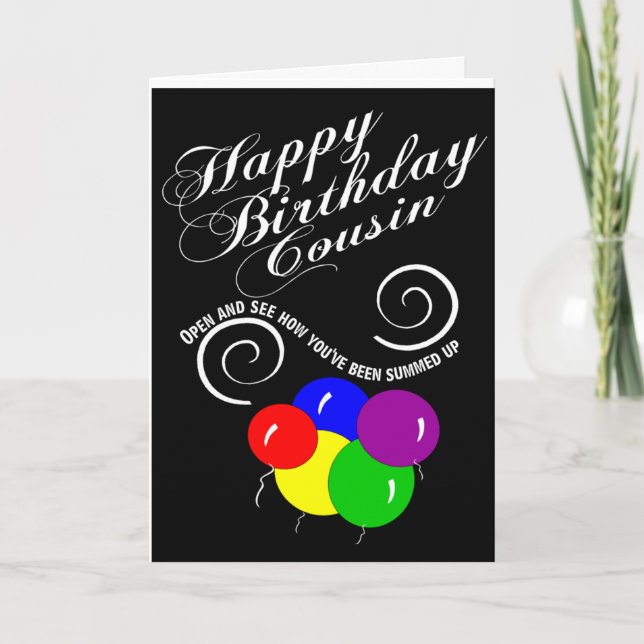 Carte drôle heureux cousin d'anniversaire (Devant)
