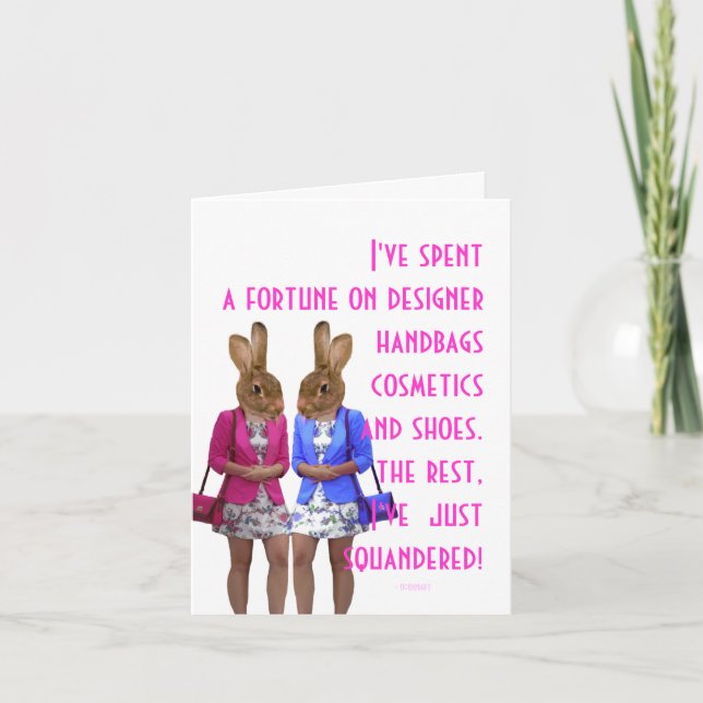Carte Drôle humoristique femmes humour shopping citation (Devant)