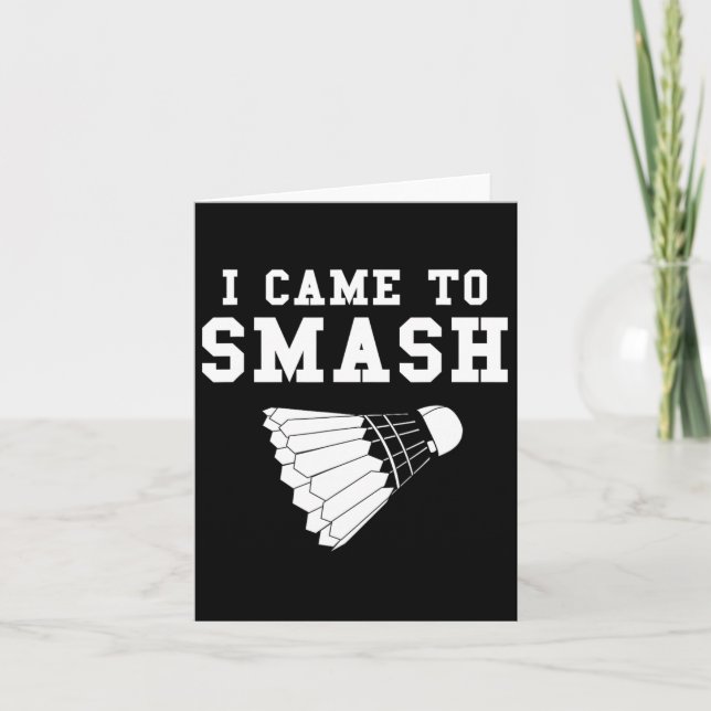 Carte Drôle Humour Badminton Smash Shuttle Citation (Devant)