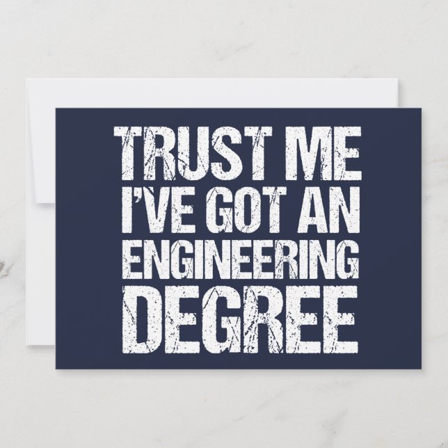Carte Drôle Ingénieur Diplôme Ingénieur (Devant)