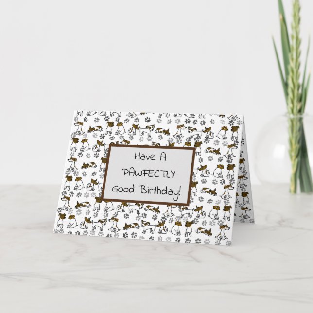 Carte Drôle Jack Russell Terrier Cartoon Anniversaire (Devant)