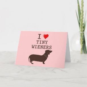 Carte Drôle J'Aime Mince Wiener Dachshund