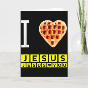 Carte Drôle Je T'aime Jésus Gaufre Cœur Christian Petit 