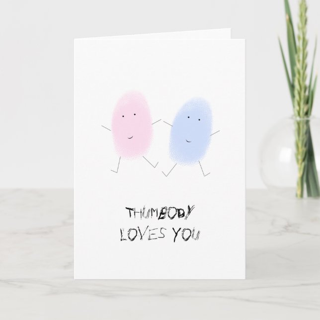 Carte Drôle Je T'Aime Les Imprimantes De Pouce (Devant)