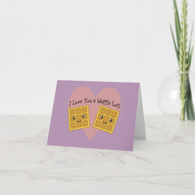 Carte Drôle Je T'aime Un Tas De Gaufres Mignon Kawaii Ga (Devant)