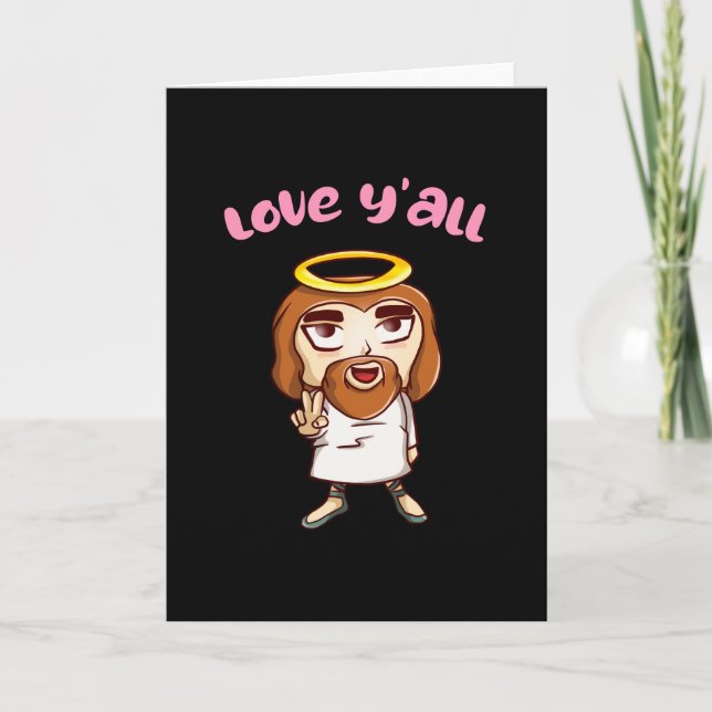 Carte Drôle Jesus Christ Chibi Christian Cartoon (Devant)