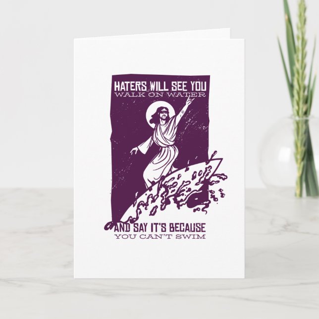 Carte Drôle Jésus Christ Surfing Don Christianity (Devant)