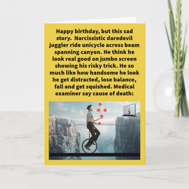Carte Drôle Jeu de Jeu de Pun Vain Joyeux Anniversaire (Devant)