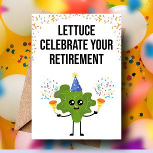 Carte Drôle Jeu de Lettuce Retraite Plier Salutation