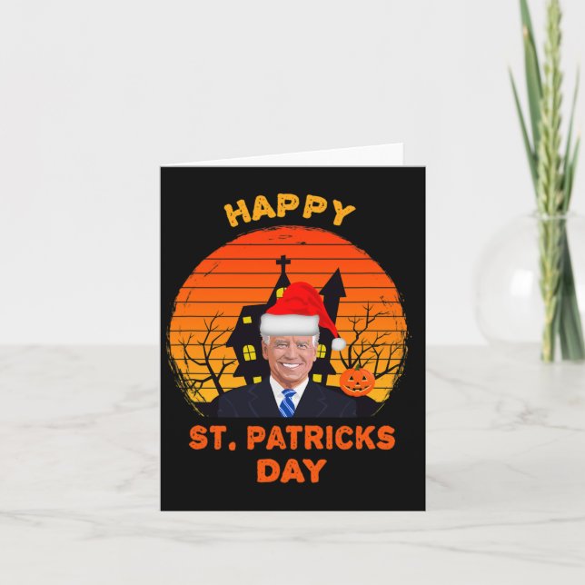 Carte Drôle Joe Biden St Patrick Noël Joe Biden Hal (Devant)