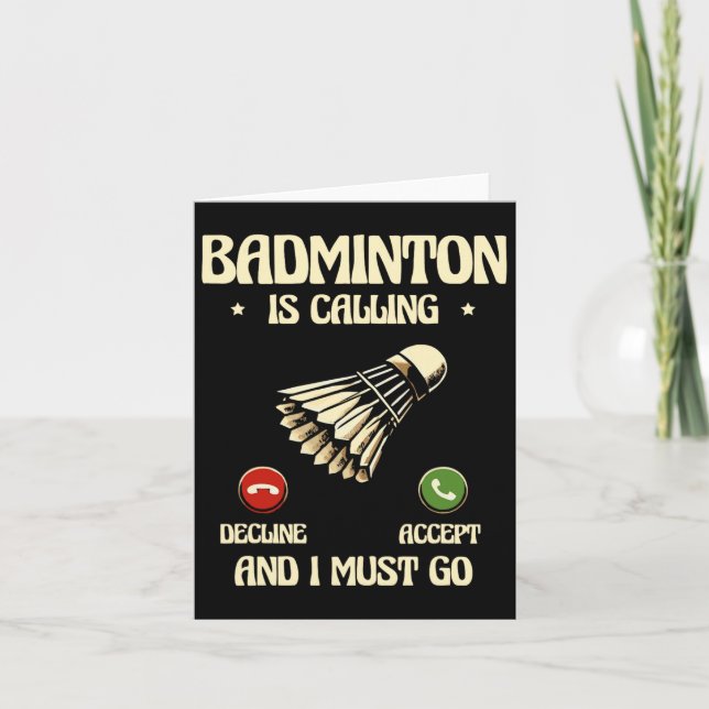 Carte Drôle Joueur Dminton Love Shuttle Design 28 (Devant)