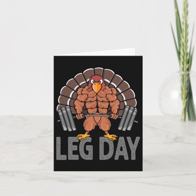 Carte Drôle Jour de la Jambe Thanksgiving Turquie DeadLe (Devant)