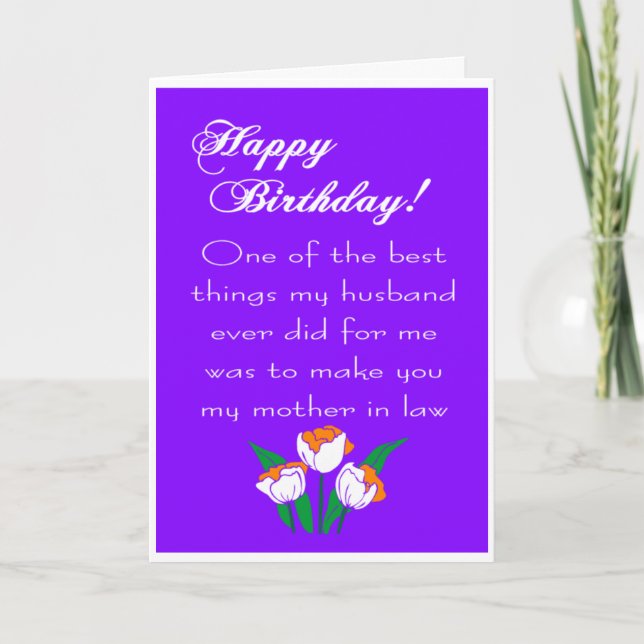 Carte drôle, joyeux anniversaire mère en droit (Devant)