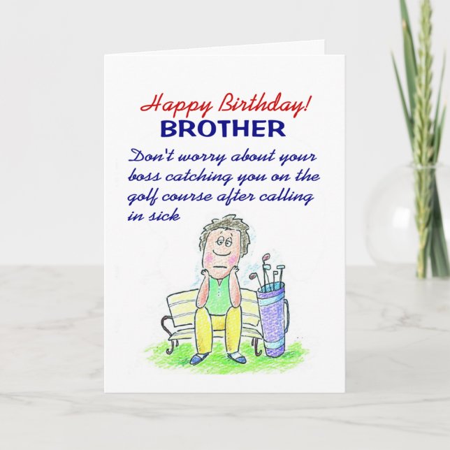 Carte drôle Joyeux anniversaire voeu golfer (Devant)