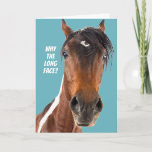 Carte Drôle long visage Cheval Bucking Anniversaire