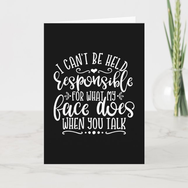 Carte Drôle Maman Design Je ne peux pas être tenu respon (Devant)