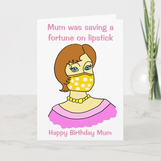 Carte Drôle maman Masque visage Lin Anniversaire (Devant)