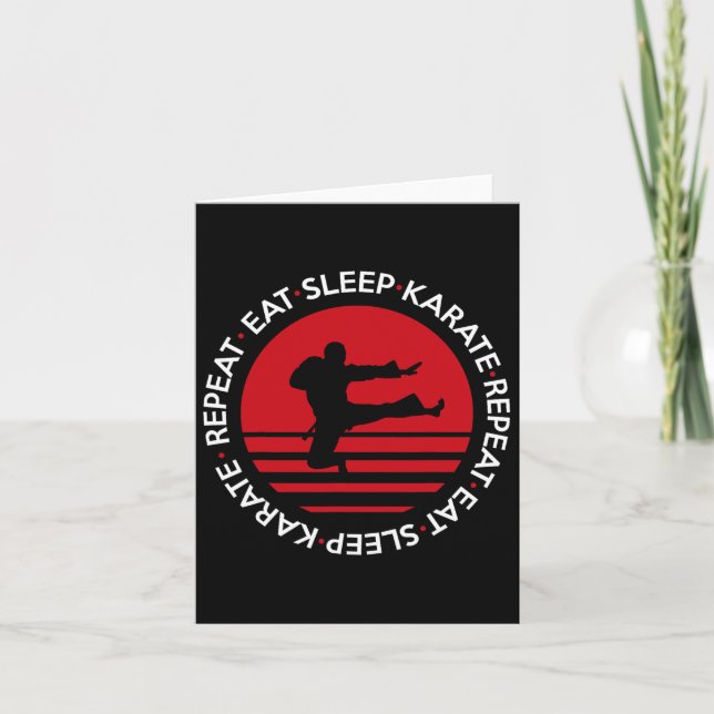 Carte Drôle Manger Sleep Karate Répéter (Devant)
