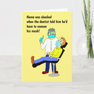 Carte Drôle Masque Visage Dentiste Cartoon