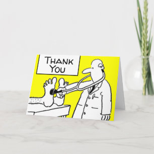 Carte Drôle Merci Docteur Lab Coat & Stethoscope