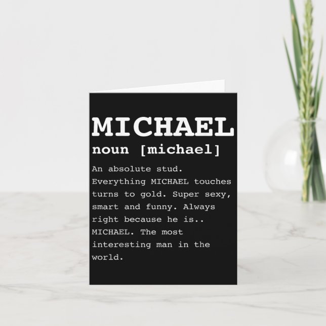 Carte Drôle Michael Pour Toute Personne Nommée Mike Shir (Devant)