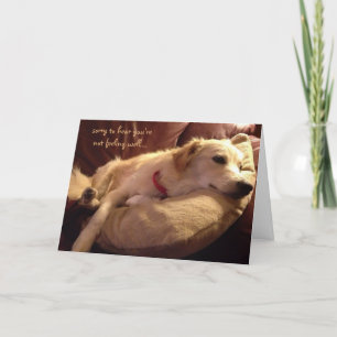 Carte Drôle, mignon chien couché rêve