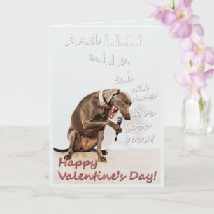 Carte Drôle, mignon, Saint-Valentin, chien chantant, amu