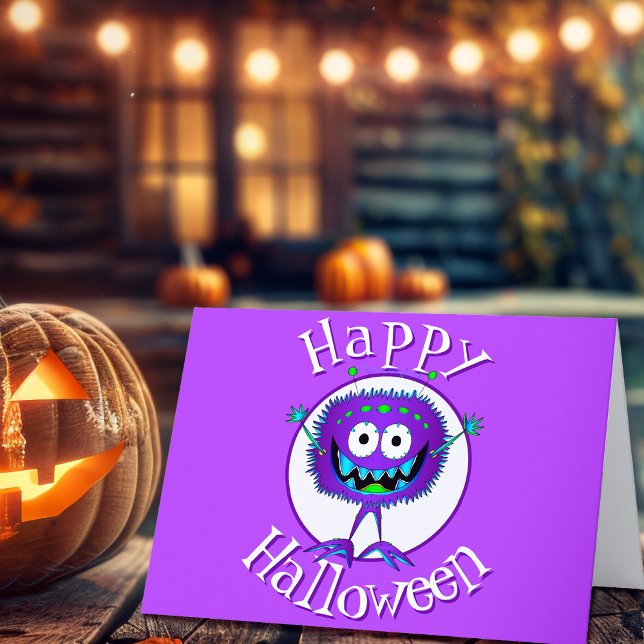 Carte Drôle, Monstre, Halloween (Check out this most excellent cartoon monster Halloween card!)